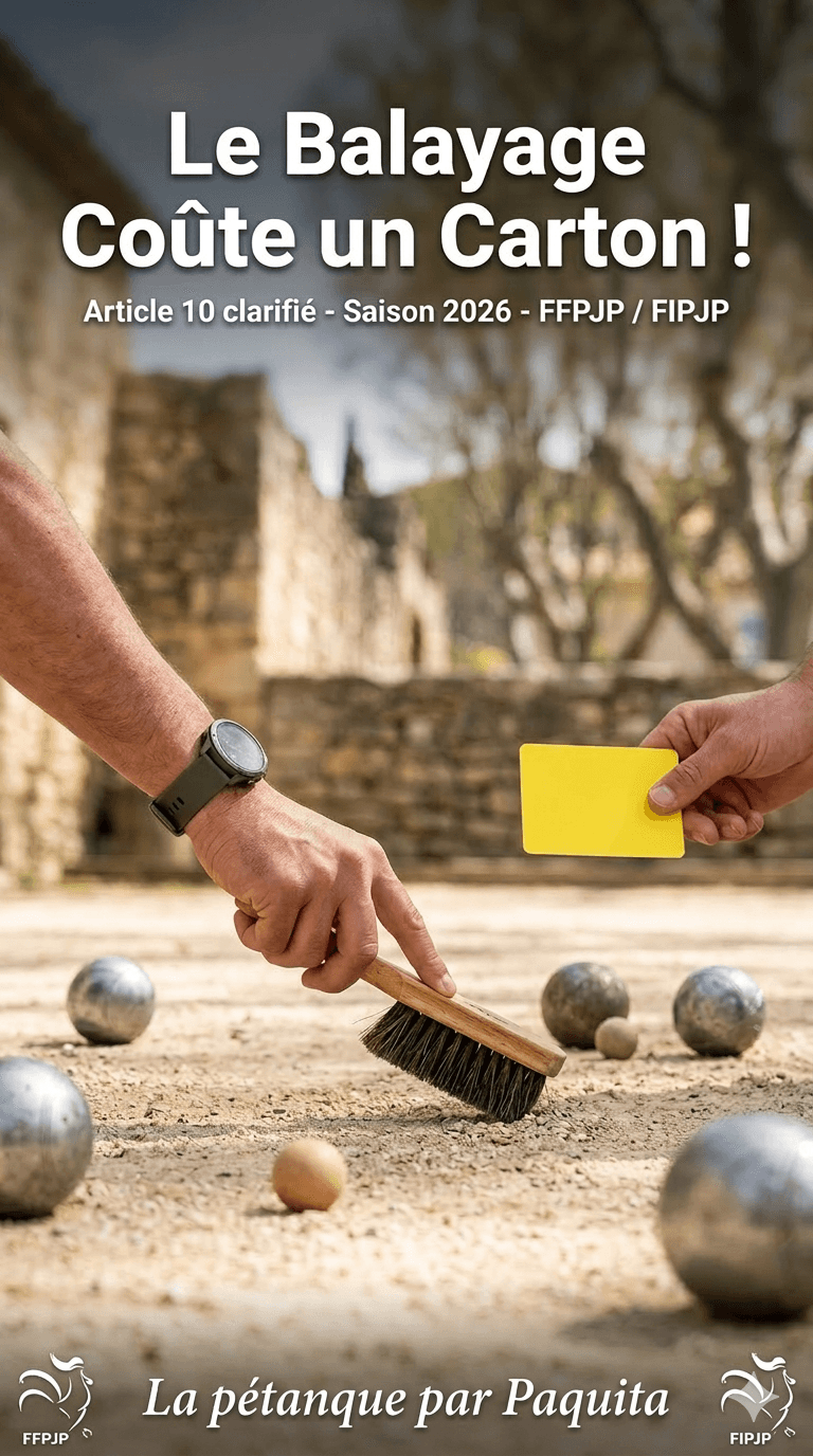 Alerte Règlement Pétanque 2026 : Le Balayage Coûte un Carton !