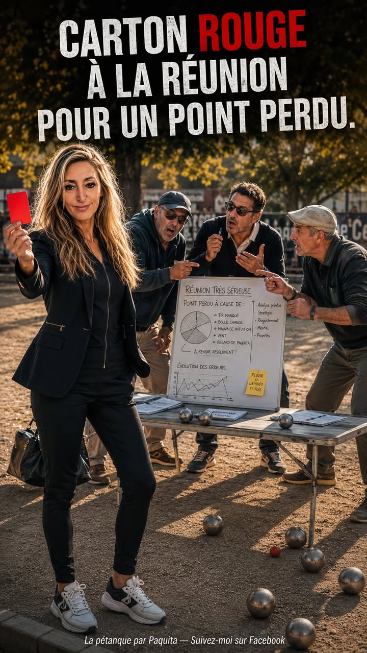 Arbitrage Paquita : Carton ROUGE à la réunion pour un point perdu 😂 Vous avez déjà débattu autant - photo Facebook PetanqueLand