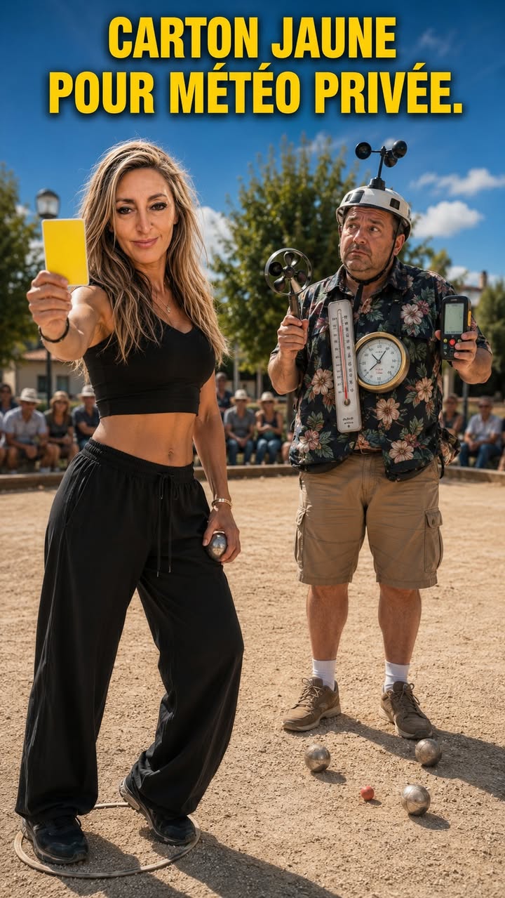 Arbitrage Paquita : Carton jaune au joueur qui sort anémomètre et hygromètre avant de tirer 🌬️😂 #petanque #humour #arbitrage #meteo #boules.