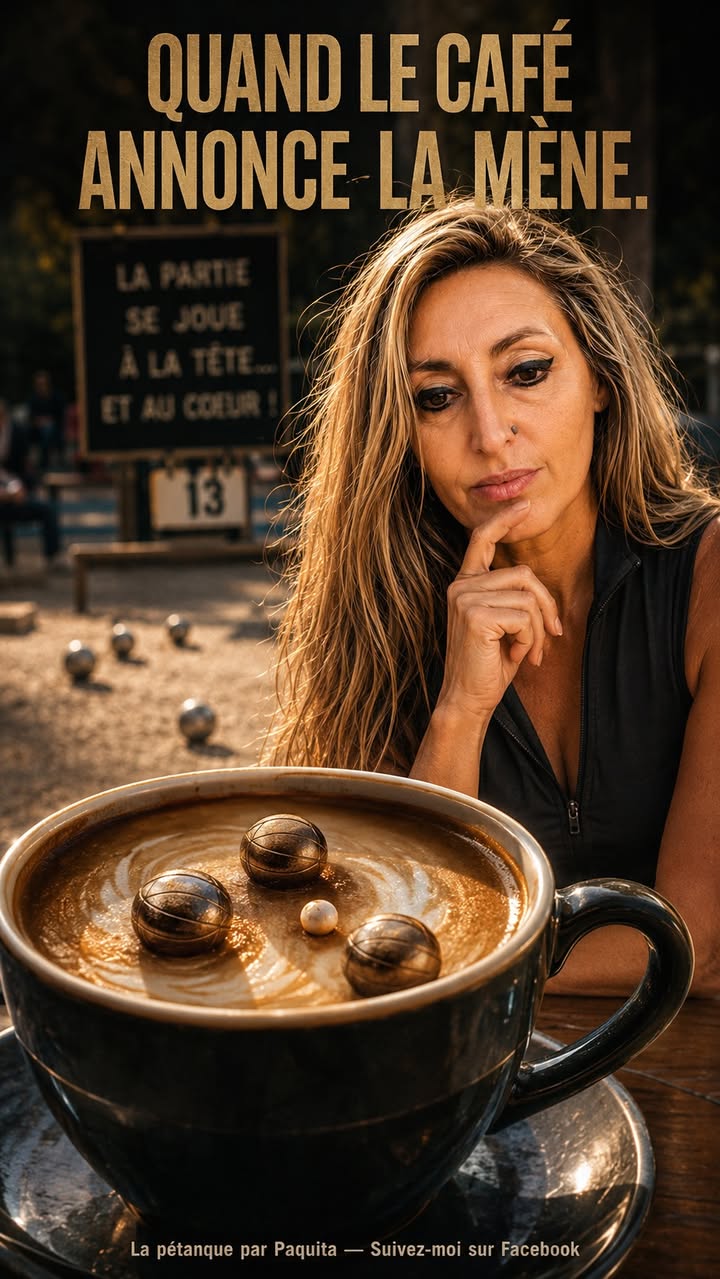 Humour Paquita : Le café annonce déjà la mène : latte art cochonnet ☕ Tu vois aussi ces signes - photo Facebook PetanqueLand