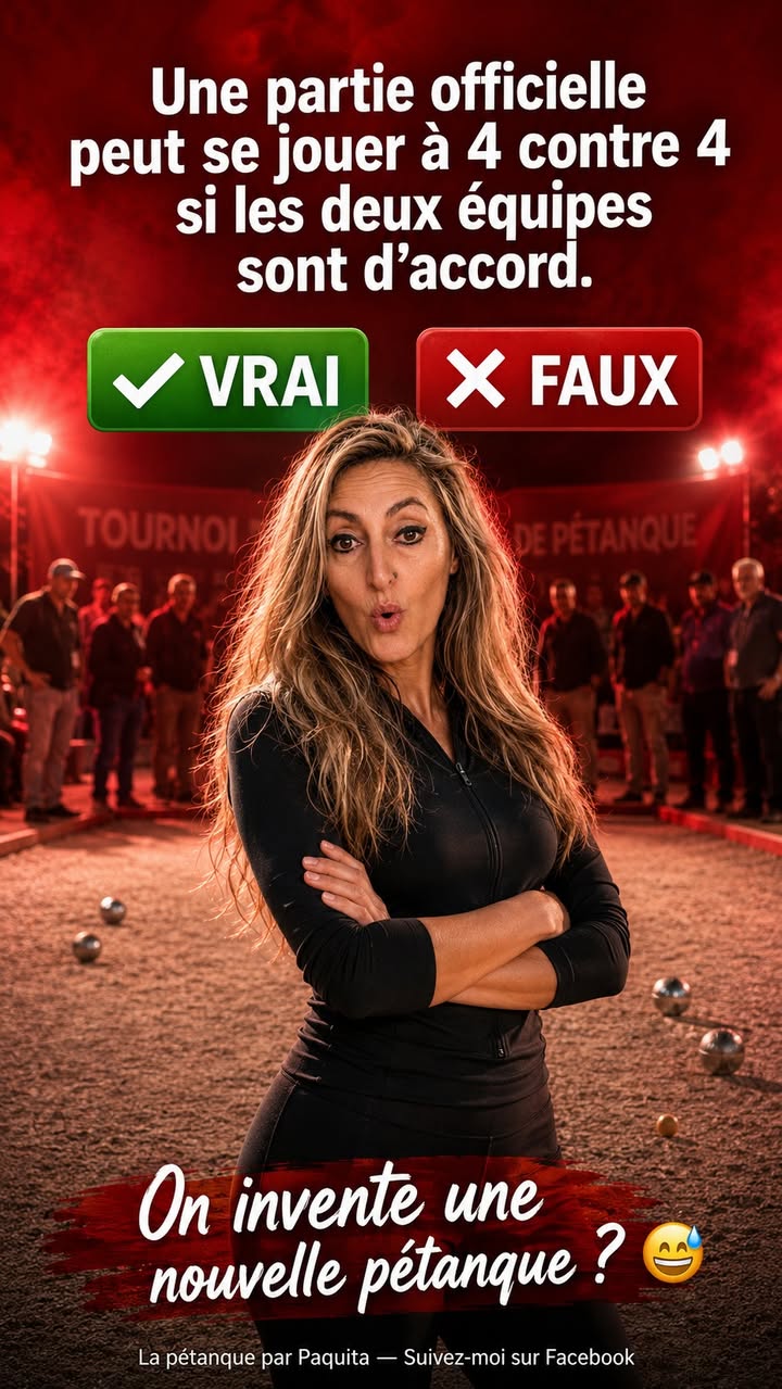 Quiz Paquita : 4 contre 4 en officiel si tout le monde est d'accord - photo Facebook PetanqueLand