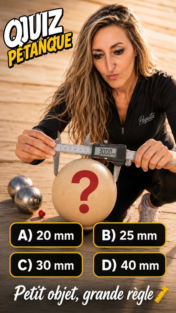 Quiz Paquita : Le diamètre exact du cochonnet - photo Facebook PetanqueLand