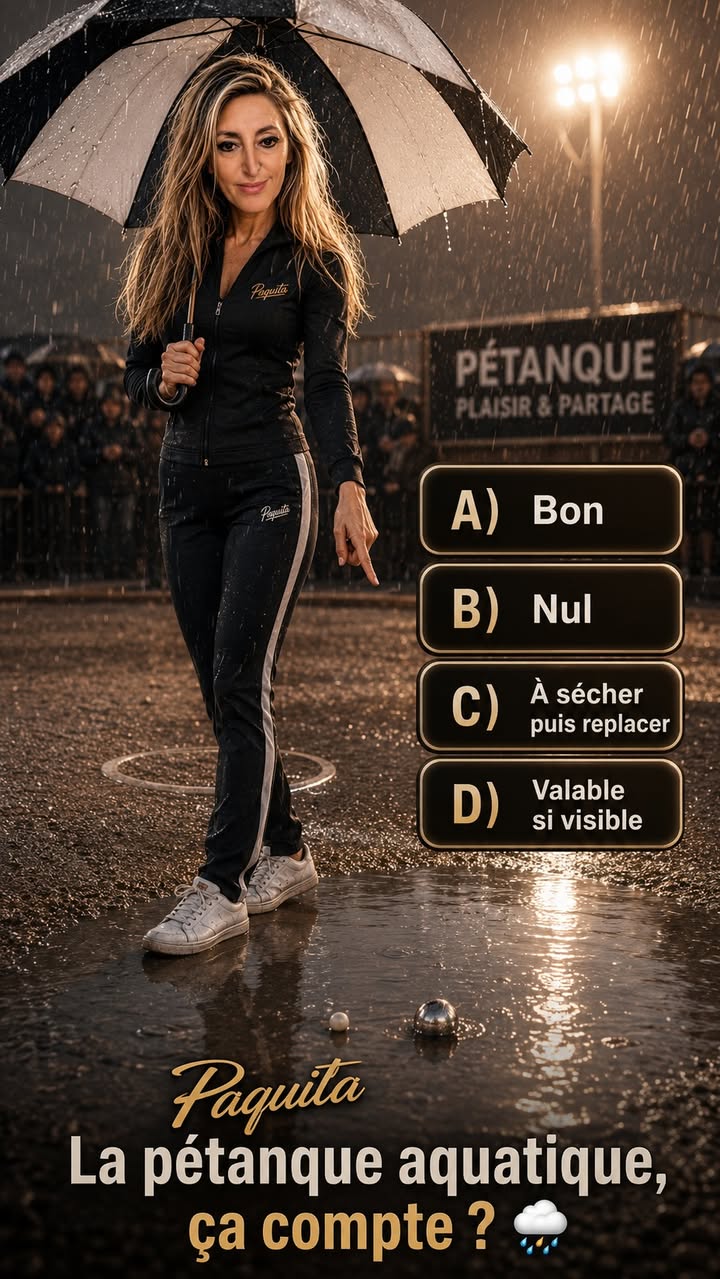 Quiz Paquita : Si le cochonnet flotte librement dans une flaque, est-il bon ou nul - photo Facebook PetanqueLand